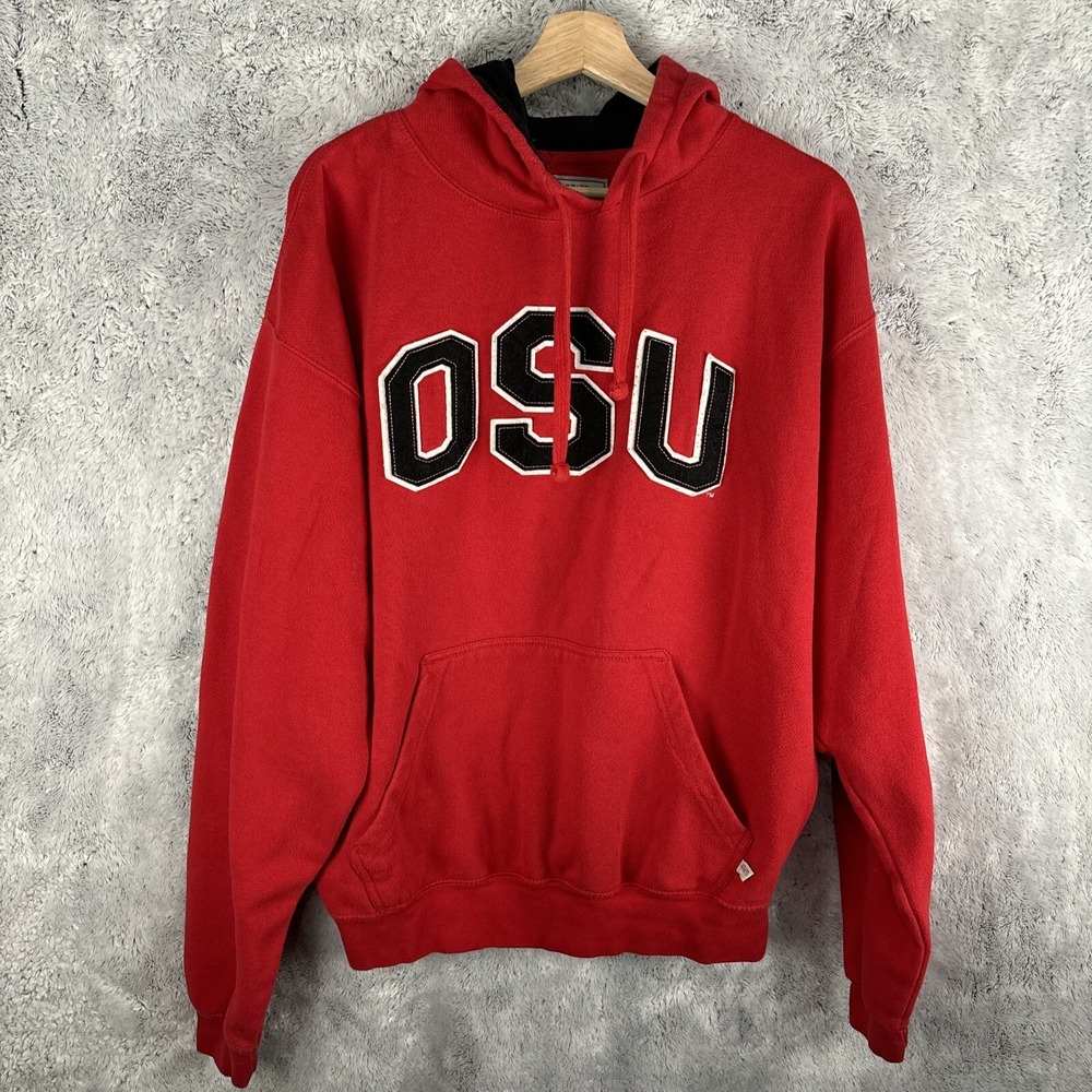 Ohio State Varsity Authentic Apparel Size Large‎ Hoodie Embroided OSU Red
